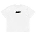 Camiseta oversized blanca de AOC Automotive Outsiders Community con el logotipo oficial negro en el pecho.