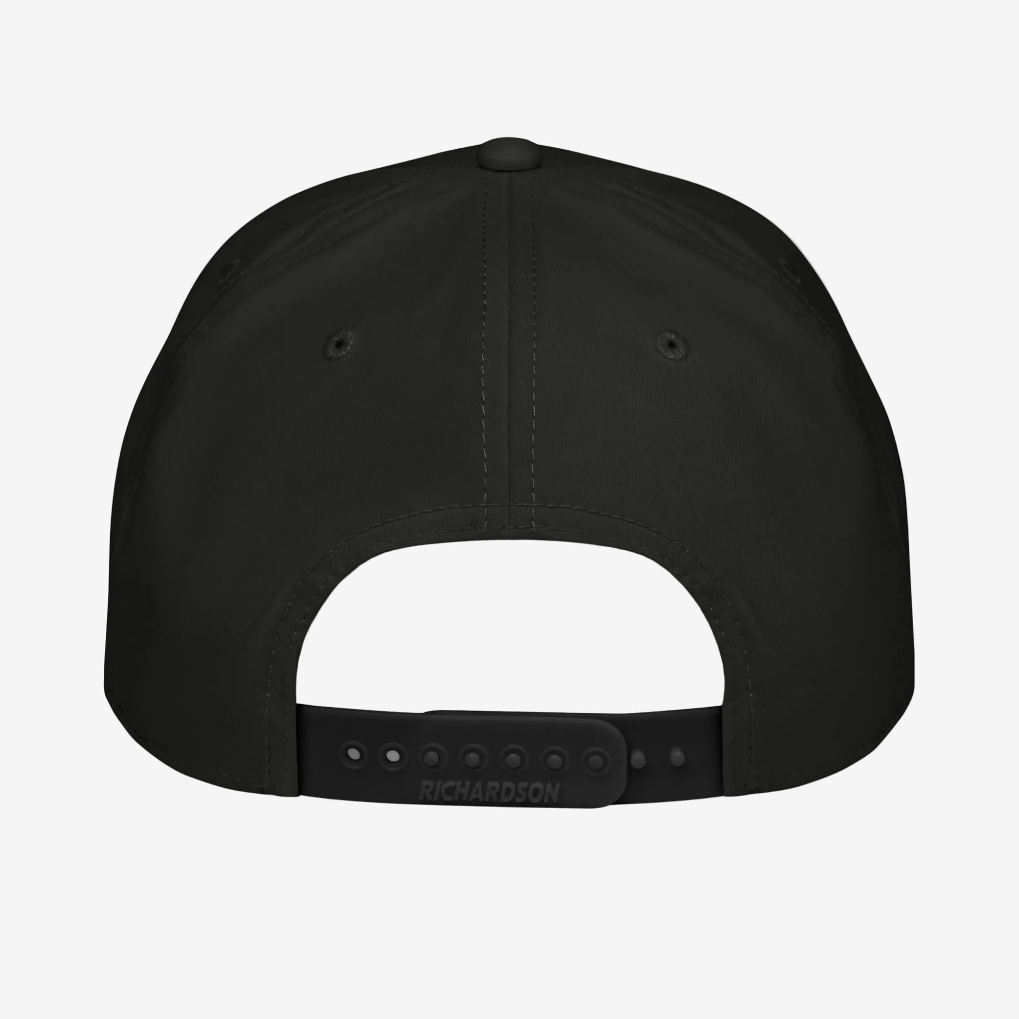 Parte trasera de la gorra Rope Cap negra AOC con cierre snapback ajustable y diseño limpio.