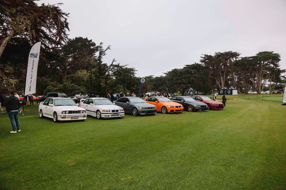 BMW M3 de distintas generaciones reunidos durante Monterey Car Week 2026