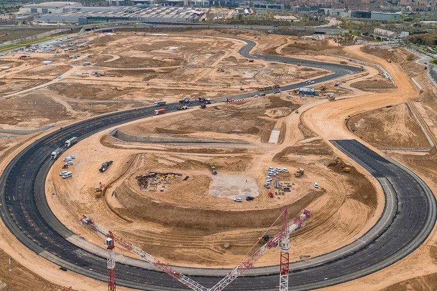 Obras del circuito MADRING para el Gran Premio de España de F1