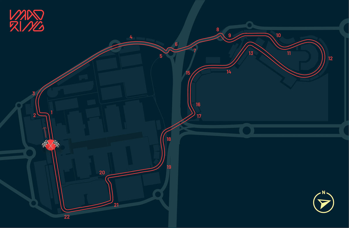 Plano oficial del circuito MADRING de Fórmula 1 en Madrid