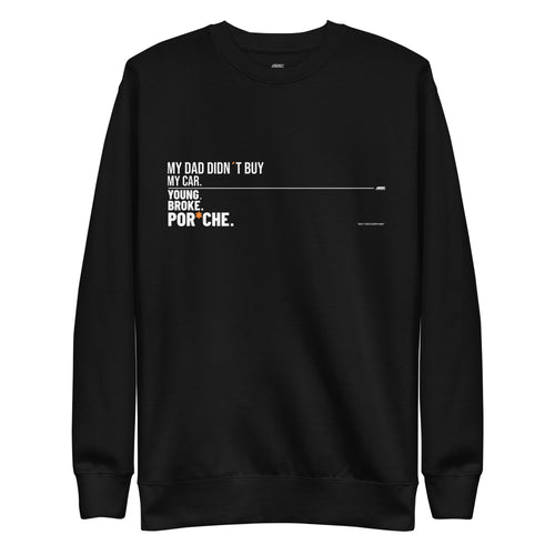 Sudadera negra My Dad Didn't Buy My Car de AOC vista frontal