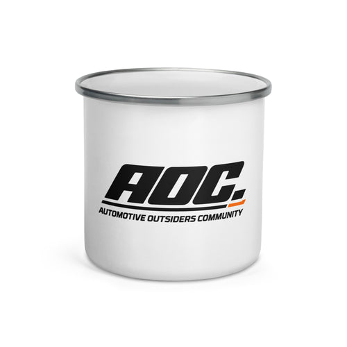 Taza AOC.Logo vista frontal con emblema Automotive Outsiders Community